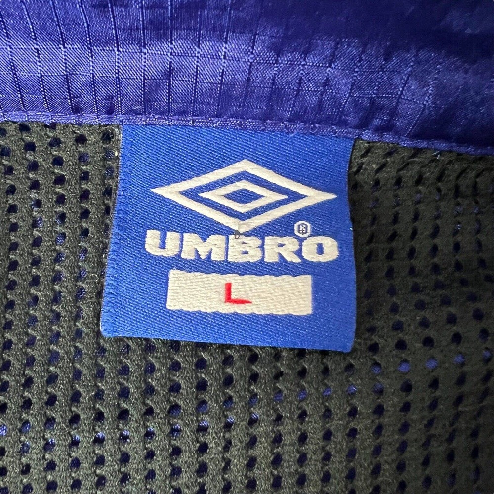 Vintage Umbro Jacket Adult Large Blue Windbreaker Lightweight Breathable Men L - Picture 13 of 13
